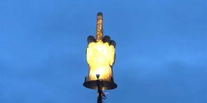Man Spends $4,000 On Giant Statue To Give Town The Middle Finger - It’s Art, Officials Say