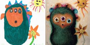 What Happens When Professional Artists Recreate Kids’ Monster Doodles In Their Own Unique Style