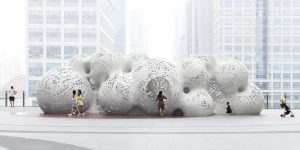 A Stunning Sculptural Outdoor Pavilion For A New Property Development In China