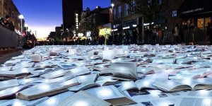 Reading The Road: River Of 11,000 Glowing Books Flows Down City Street