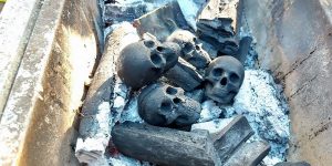 Japanese Artist’s Charcoal Skulls Are Perfect For A Macabre Barbecue