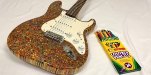 Guy Built A Fender Stratocaster-Styled Electric Guitar Out Of 1,200 Colored Pencils