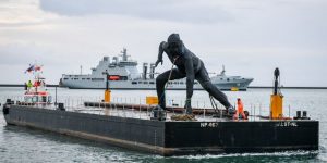 Britain's Biggest Bronze Statue Crosses Land And Sea To Reach New Home