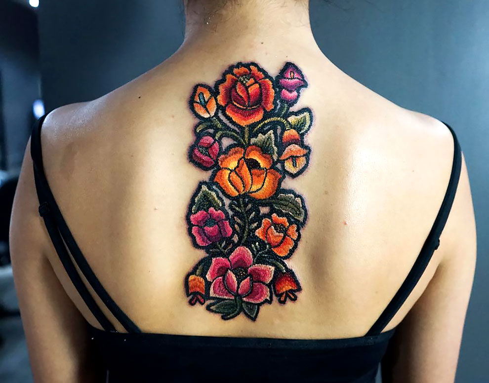 30 Embroidery Tattoo Ideas
