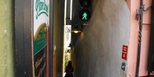 Prague’s Narrowest Street is So Narrow it Has Traffic Lights For Pedestrians