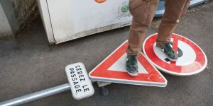 French Artist Transforms Street Signs Into Working Skateboard