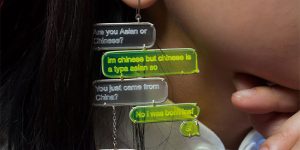 Text Message Earrings With Prong Settings: Artist Ada Chen Turns Asian Stereotypes Into Jewelry