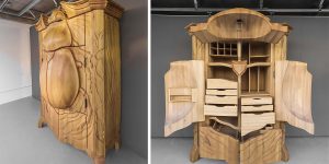 Latvian Artist Carves Wood Cabinet In Shape Of Giant Beetle