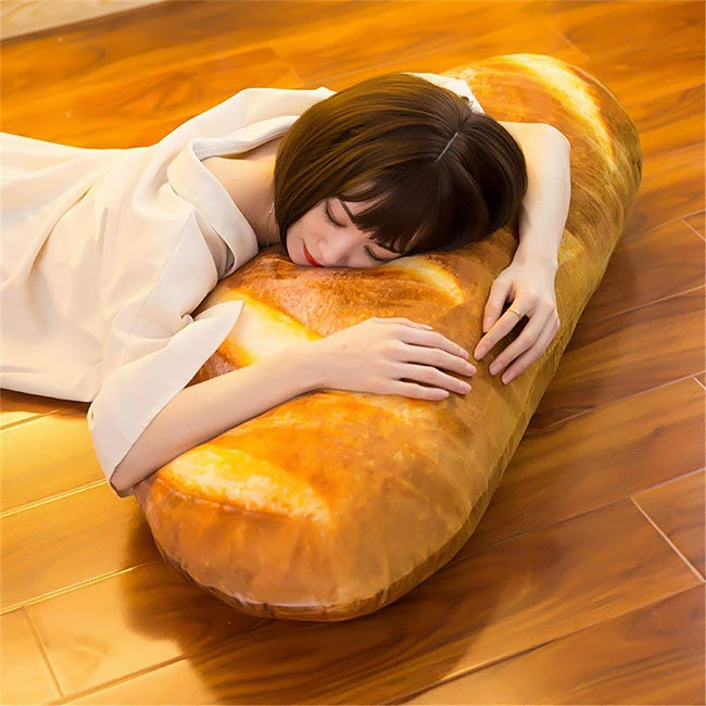 A Fresh-Baked French Bread Plush Pillow