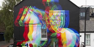 Irish Street Artist Creates Anaglyph Mural Of Edward Bruce, The Last High King Of Ireland