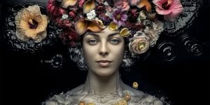 Photographer Evgeni Kolesnik Makes Conceptual Photos With Models Wearing Colored Flowers