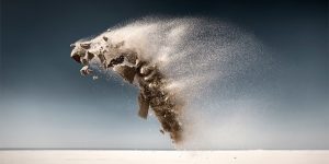 Surreal & Wild Creatures Emerge From Thrown Sand In Photographs By Claire Droppert