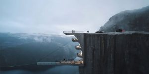 Turkish Interior Architect Hayri Atak Proposes Cantilevering Glass Pool Over Norwegian Fjord