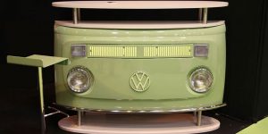 This French Custom Retro-Futuristic Furniture Made From Classic Car Parts