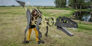 Dutch Engineering Student Created Incredible Exoskeletal Mechanical Dinosaur Costume