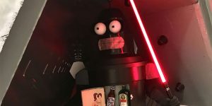 Cosplayer's Clever Darth Bender Costume At Dragon Con