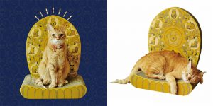 Inflate Your Cat’s Holy Ego With This Buddhist Statue Scratching Post From Japan
