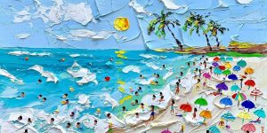 Summer Beach Knife Oil Paintings By Alena Shymchonak