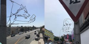 Amazing Continuous Bent Wire Portraits Installed Around the World In Interesting Outdoor Places