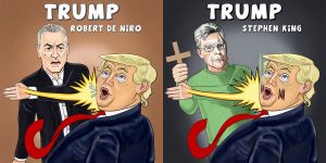 Hilarious Drawings Of Celebrities Slapping Trump