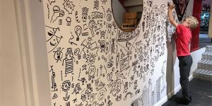 9-Year-Old Kid Who Kept Getting In Trouble For Doodling In Class Gets A Job Decorating A Restaurant With His Drawings