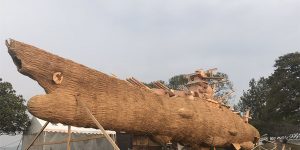 Japanese Harvest Festival Displays Massive “Scarecrow” Of Space Battleship Yamato
