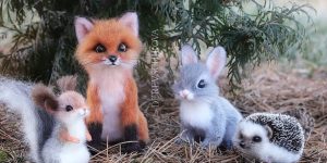 Russian Artist’s Cute Felted Wool Animals Might Hypnotize You With Their Googly Eyes