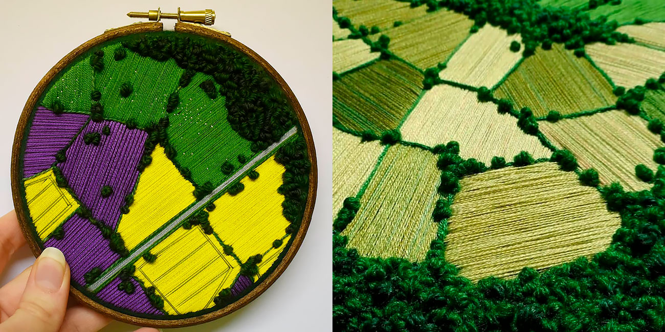 Artist Makes Stunning Aerial Embroidery That Showcases The Hidden