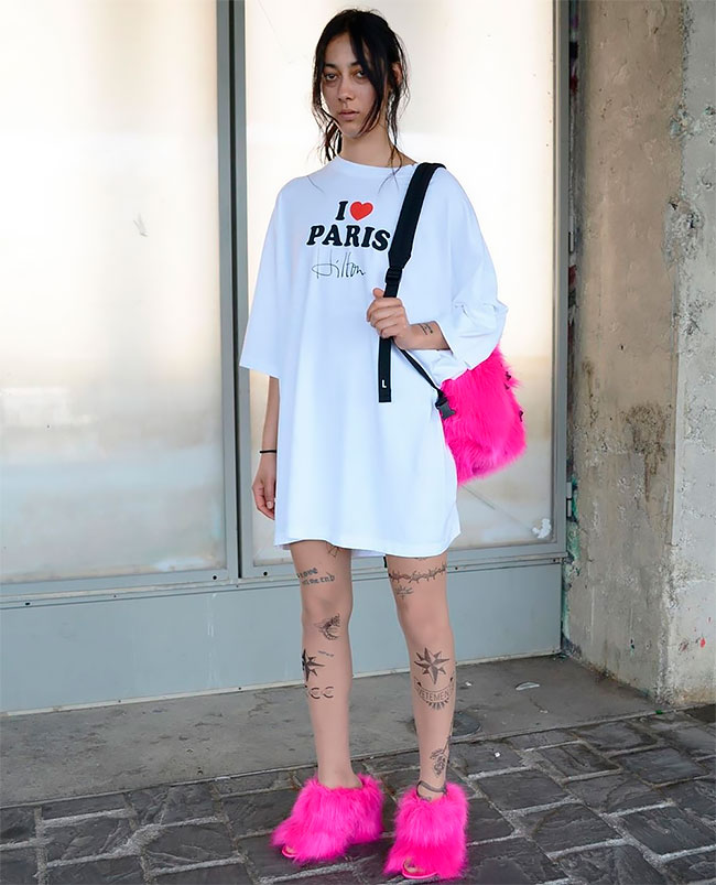 Vetements x Wolford — Faux Tattoo Tights & a Dress for SS20 They did  another collaboration for the season after Demna departed Vetemen