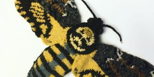 A Realistic Knitted Death’s Head Hawkmoth