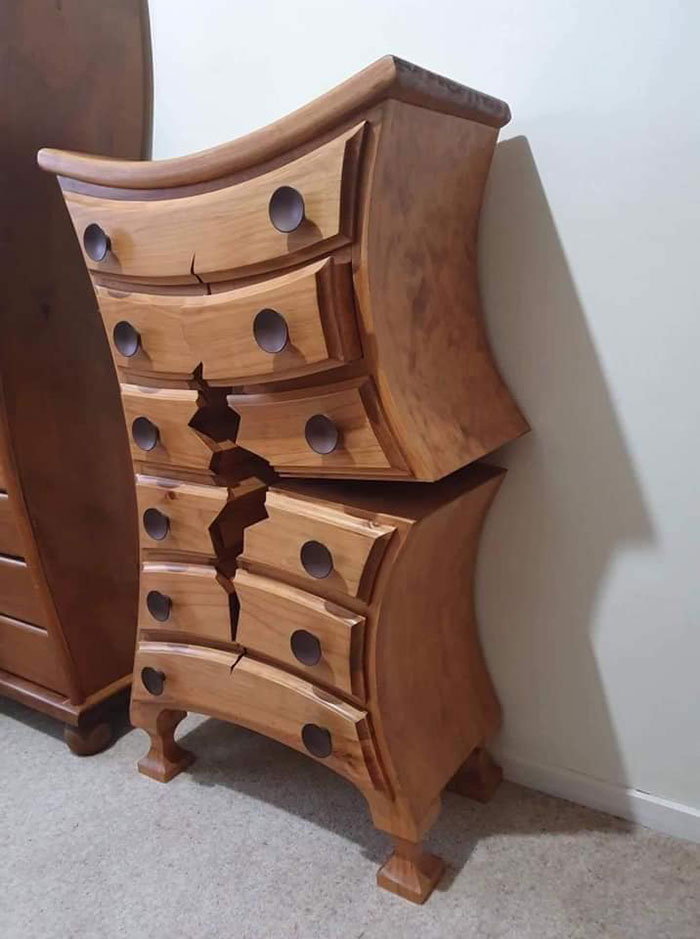 This Retired Cabinet Maker Goes Viral For Making Broken And Weird