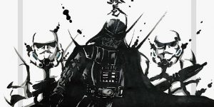 Star Wars Japanese Ink Warrior Paintings Give Darth Vader And Stormtroopers Samurai Portraits