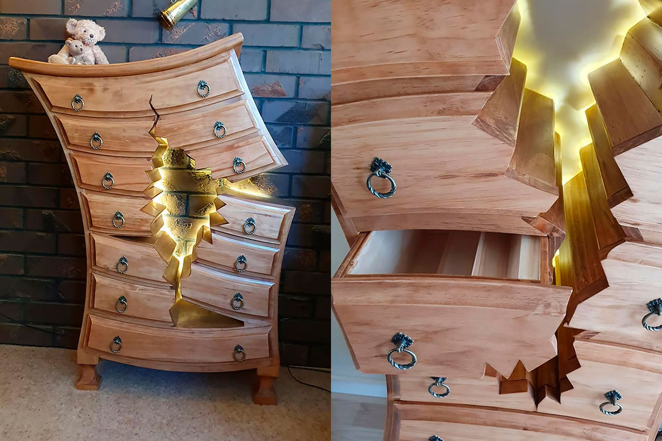 This Retired Cabinet Maker Goes Viral For Making Broken And Weird