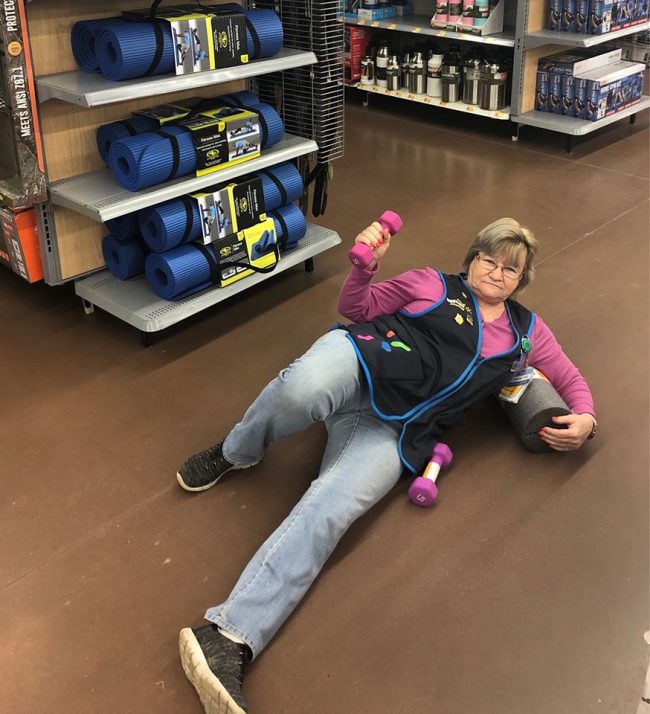 Walmart Keeps Posting Pictures of This Employee Posing With Stuff, She