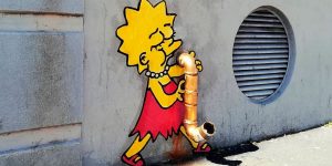 Illustrations Of Pop Culture Characters By EFIX Blend Into Walls And Sidewalks