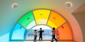 Hundreds Of Rainbow Glass Panels Emit A Rotating Kaleidoscope In A Playful Chinese Kindergarten