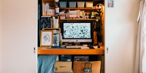 Japanese Photographer Turns His Closet Into Charming Work-From-Home Space