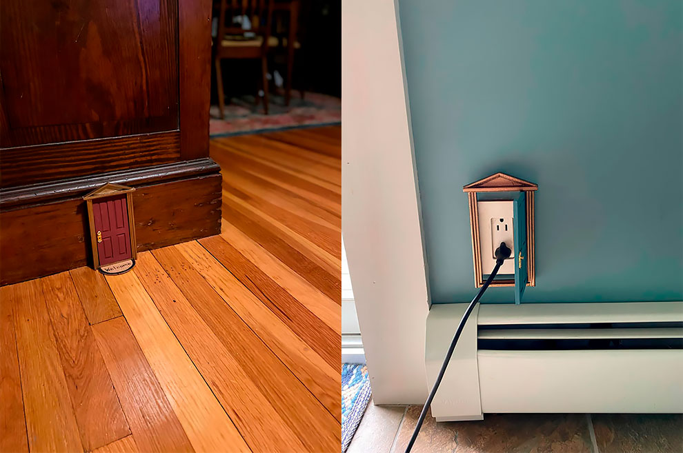This Woman Creates A DIY Dollhouse Door Electrical Outlet Covers