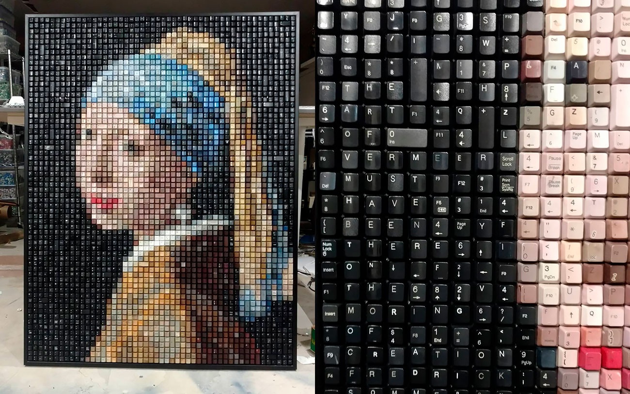 Artist Erik Jensen Turns Used Keyboards Into Famous Works Of Art