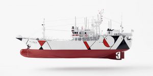 This Modern Japanese Fishing Boat Designed With Graphic Motifs