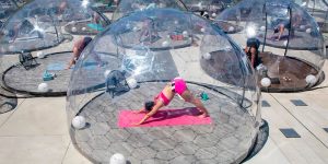 Giant Outdoor 'Yoga Domes' Let People Join Exercise Classes Without Worrying About Spreading The Coronavirus