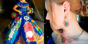 This Teen Spent 400 Hours Creating A COVID-Themed Prom Dress Using Duct Tape