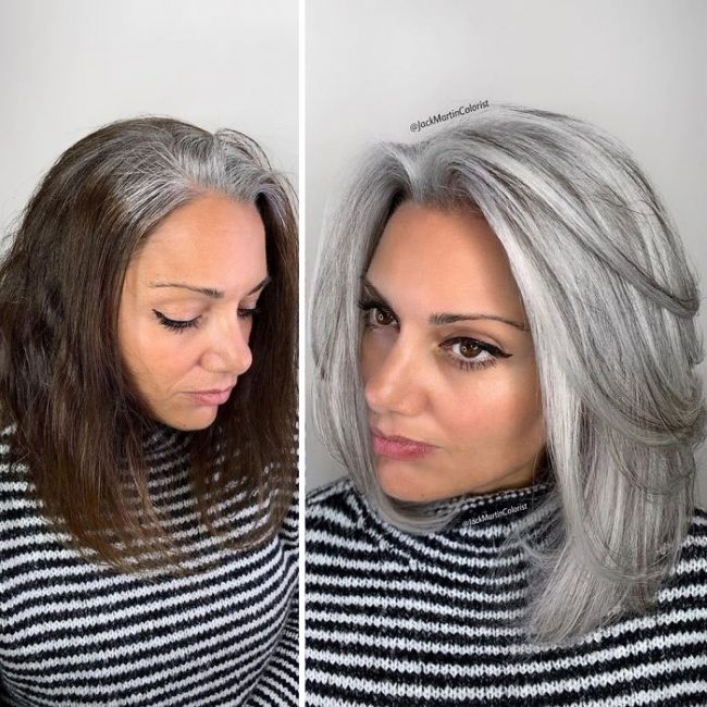 Hairdresser Encourages Women To Embrace Their Grey Hair Instead Of ...