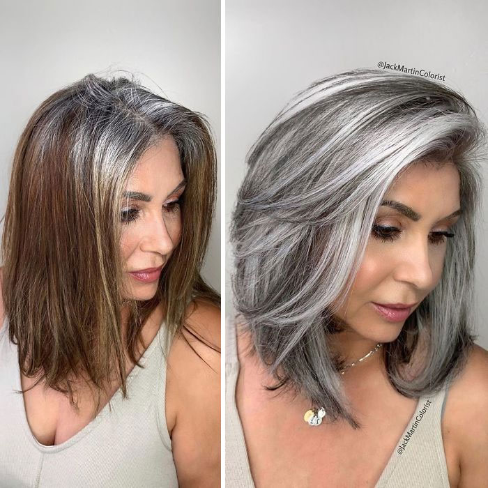 Hairdresser Encourages Women To Embrace Their Grey Hair Instead Of Dying It  » Design You Trust