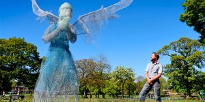 NHS Angel Sculpture Unveiled At Sandwell Park In England