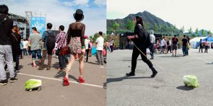 Chinese People Taking Their Pet Cabbages For A Walk