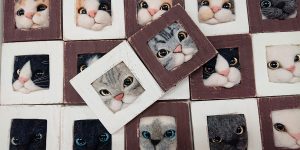 Felt Artist Packs Adorably Realistic Cat Heads Into Furry Cat Frame Portraits