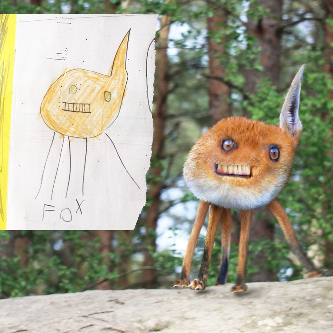 Artist Brings His Funny Kids' Drawings to Life with Hilarious Digital Art