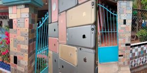Vietnamese Man Made A Fence From Old iPhones