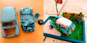 Child Breaks Model Father Was Working On, Mother Turns It Into Gorgeous Car Ruins